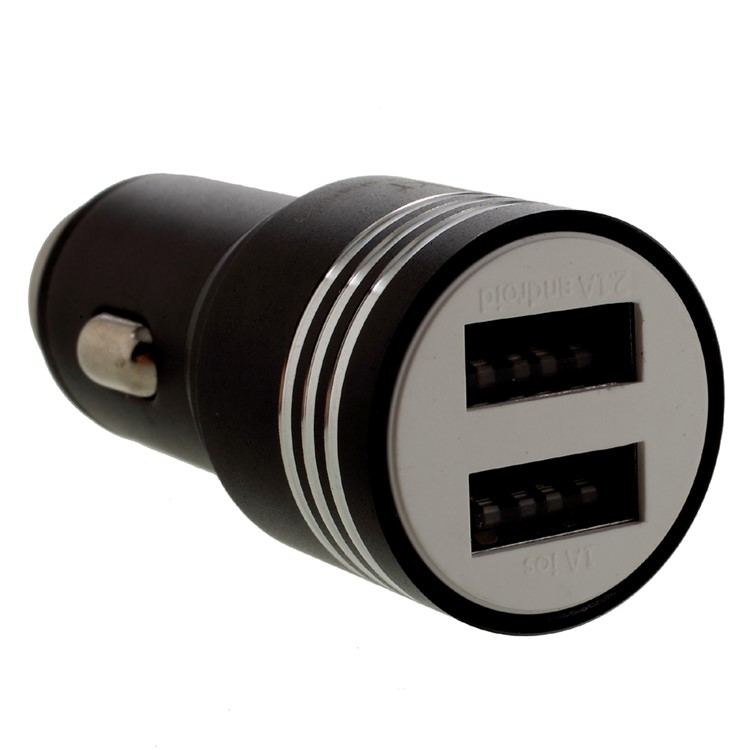 JKR-6302 1A + 2.4A Dual USB 12V / 24V Car Charger for iPhone Samsung Huawei Etc. - Black-3