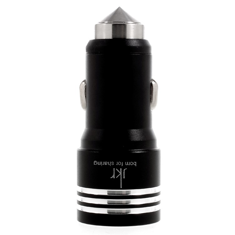 JKR-6302 1A + 2.4A Dual USB 12V / 24V Car Charger for iPhone Samsung Huawei Etc. - Black-4