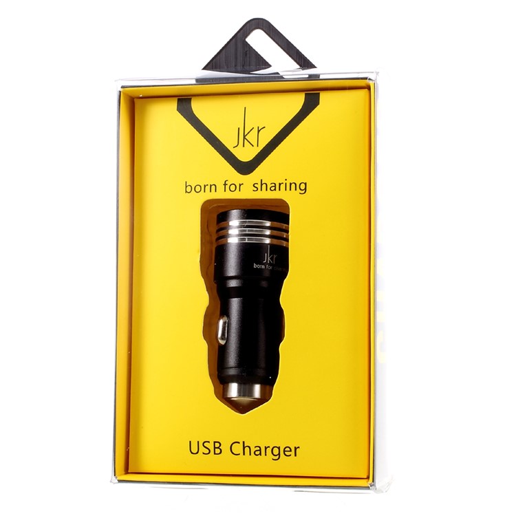 JKR-6302 1A + 2.4A Dual USB 12V / 24V Car Charger for iPhone Samsung Huawei Etc. - Black-7