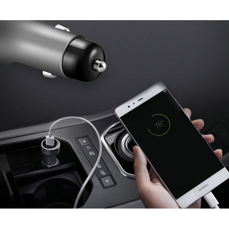 HUAWEI SuperCharge Car Quick Charger 4.5V/5A 9V/2A Dual USB Car Charger for Huawei Mate 9 etc. - Black-8
