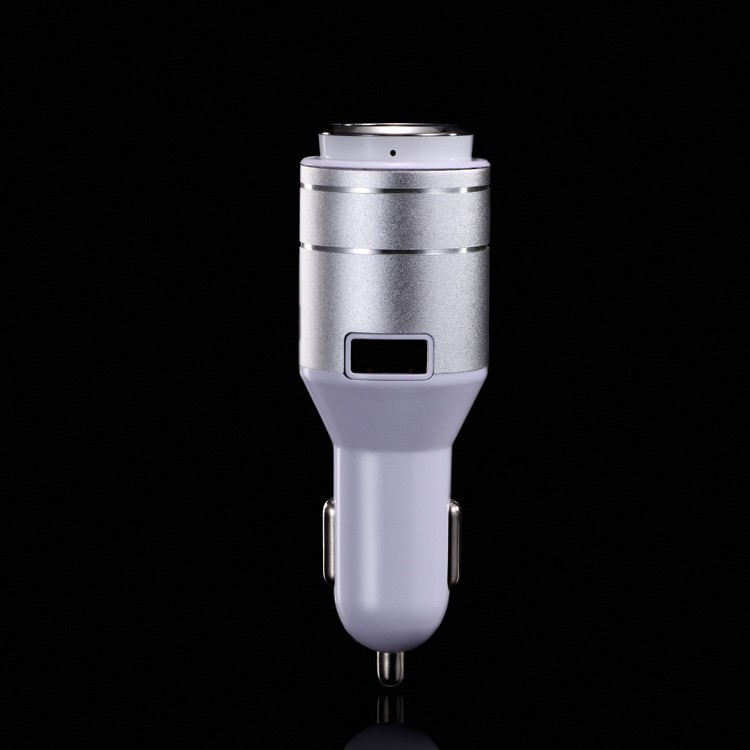Aromatherapy Multi-functional 3 in 1 Car Charger with Wireless Bluetooth Headset Earphone - Silver-1