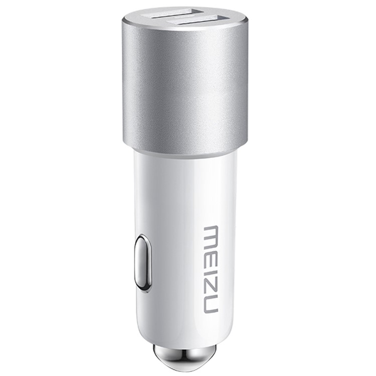 MEIZU Dual USB 36W Fast Charge USB Car Charger for iPhone Samsung LG Etc - White / Silver Color-3