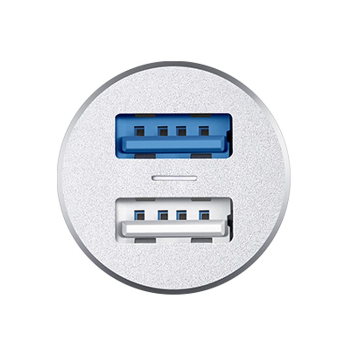MEIZU Dual USB 36W Fast Charge USB Car Charger for iPhone Samsung LG Etc - White / Silver Color-4