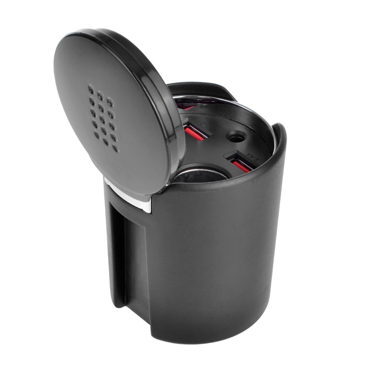 B-083 120W 3.4A Dual USB Car Charger + Dual Cigarette Lighter Sockets with Mirror for Phones and Tablets-7