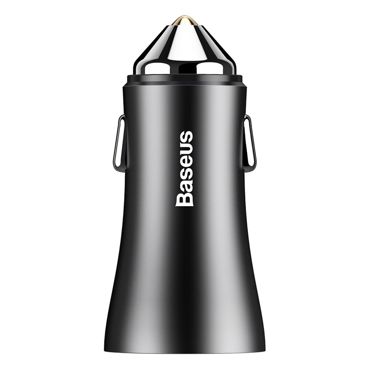 BASEUS Gold Coloren Kontakt Dual USB DC 5 V 2.4A Smart Auto Ladegerät - Schwarz-2