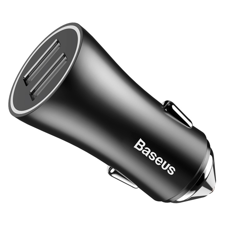 BASEUS Gold Coloren Kontakt Dual USB DC 5 V 2.4A Smart Auto Ladegerät - Schwarz-5