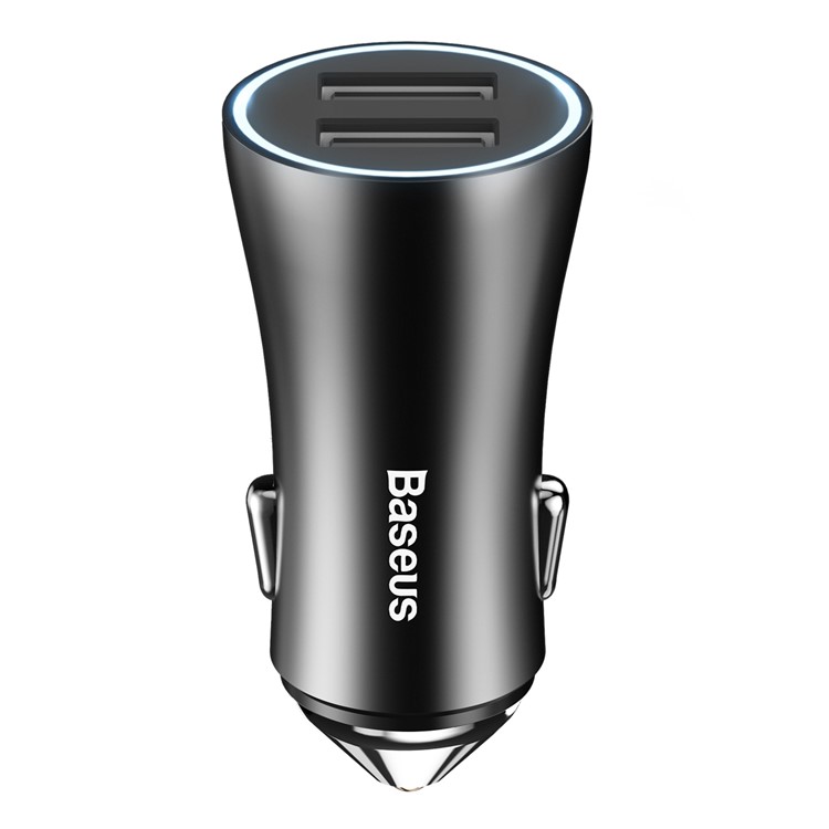 BASEUS Gold Coloren Kontakt Dual USB DC 5 V 2.4A Smart Auto Ladegerät - Schwarz-7