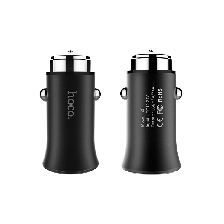 HOCO Z8 Titan Single Port USB Car Charger for iPhone iPad Samsung Cellphone Tablet - Black-1