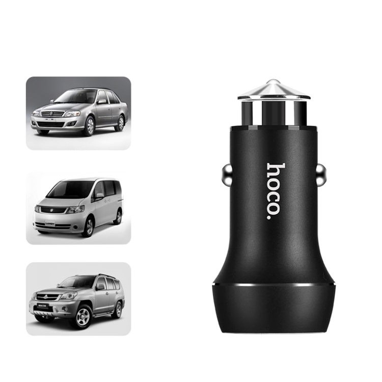 HOCO Z7 Dual USB 12V Car Battery Charger for iPhone iPad Samsung Cellphone Tablet - Black-4