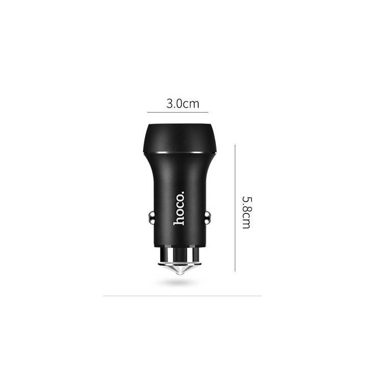 HOCO Z7 Dual USB 12V Car Battery Charger for iPhone iPad Samsung Cellphone Tablet - Black-8