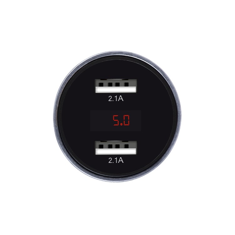 HOCO Z9 2 USB Ports Output Car Charger with Digital Display for Phones Tablets-4