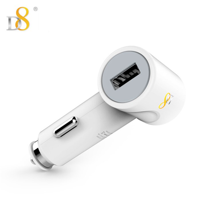 D8 PCC-013 T-Shape Dual USB Car Charger (CE/FCC/ROHS) for Mobile Phones Tablets - White-1