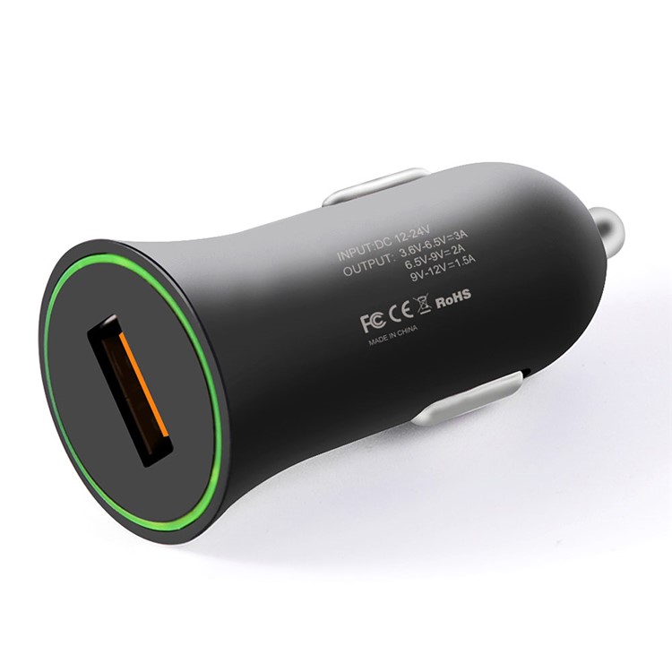 AMORUS Quick Charge 3.0 Car Charger + Micro USB Cable Charging Kit for Samsung Galaxy S7 / LG G4 Etc. - Black-3