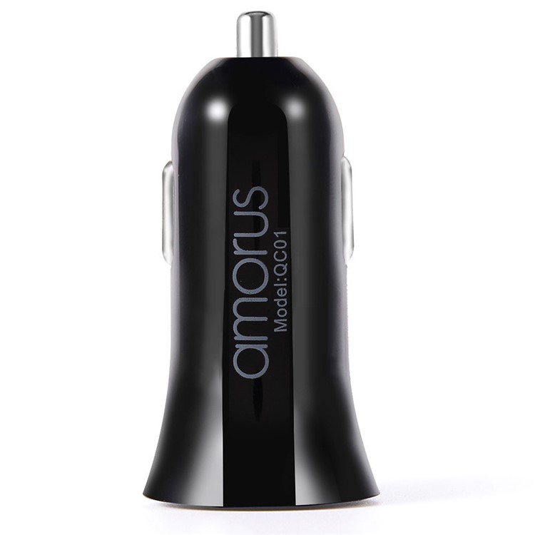 AMORUS Quick Charge 3.0 Car Charger + Micro USB Cable Charging Kit for Samsung Galaxy S7 / LG G4 Etc. - Black-5
