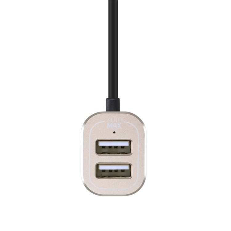 MOMAX 4 USB Ports Passenger Car Charger Kit for Front and Back Seat for Samsung S8 etc. - Gold Color-3