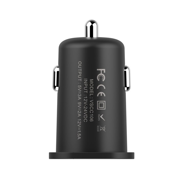 VINSIC VSCC106 Single Port QC 3.0 Car Charger for iPhone Samsung Huawei Etc - Black-5