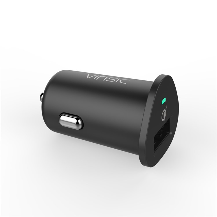 VINSIC VSCC106 Single Port QC 3.0 Car Charger for iPhone Samsung Huawei Etc - Black-7