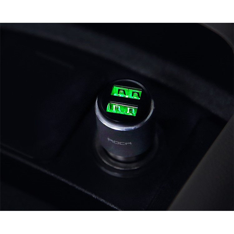 ROCK B200 Wireless Bluetooth Hands-free Music Player FM Transmitter Car Charger Car Kit for iPhone Samsung - Black-11