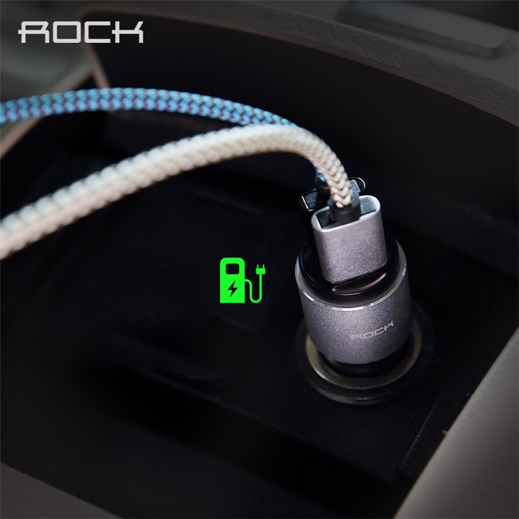 ROCK B200 Wireless Bluetooth Hands-free Music Player FM Transmitter Car Charger Car Kit for iPhone Samsung - Black-4