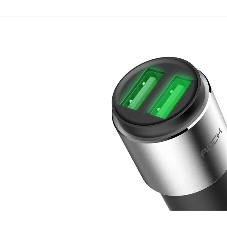 ROCK B200 Wireless Bluetooth Hands-free Music Player FM Transmitter Car Charger Car Kit for iPhone Samsung - Black-8