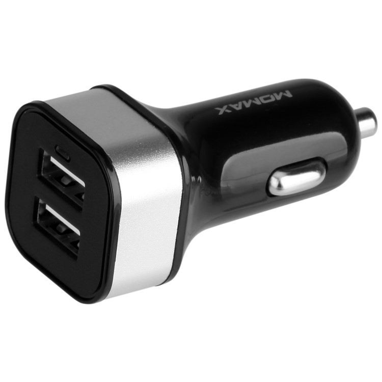 MOMAX Dual USB Car Charger (5V 2.4A) for iPhone Samsung HTC Etc. - Black-1