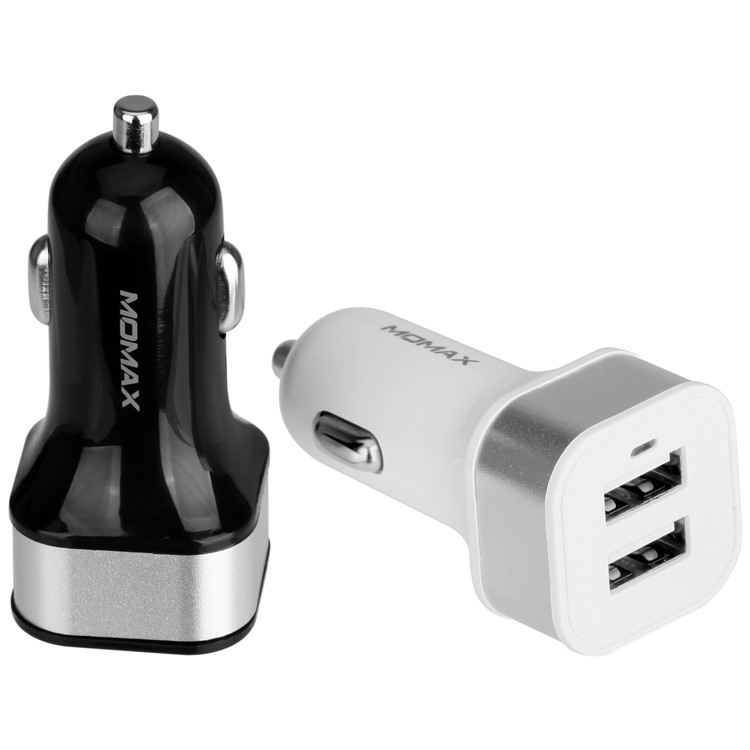 MOMAX Dual USB Car Charger (5V 2.4A) for iPhone Samsung HTC Etc. - Black-7