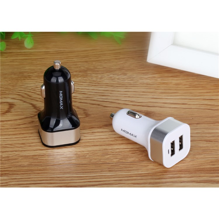 MOMAX Dual USB Car Charger (5V 2.4A) for iPhone Samsung HTC Etc. - Black-8