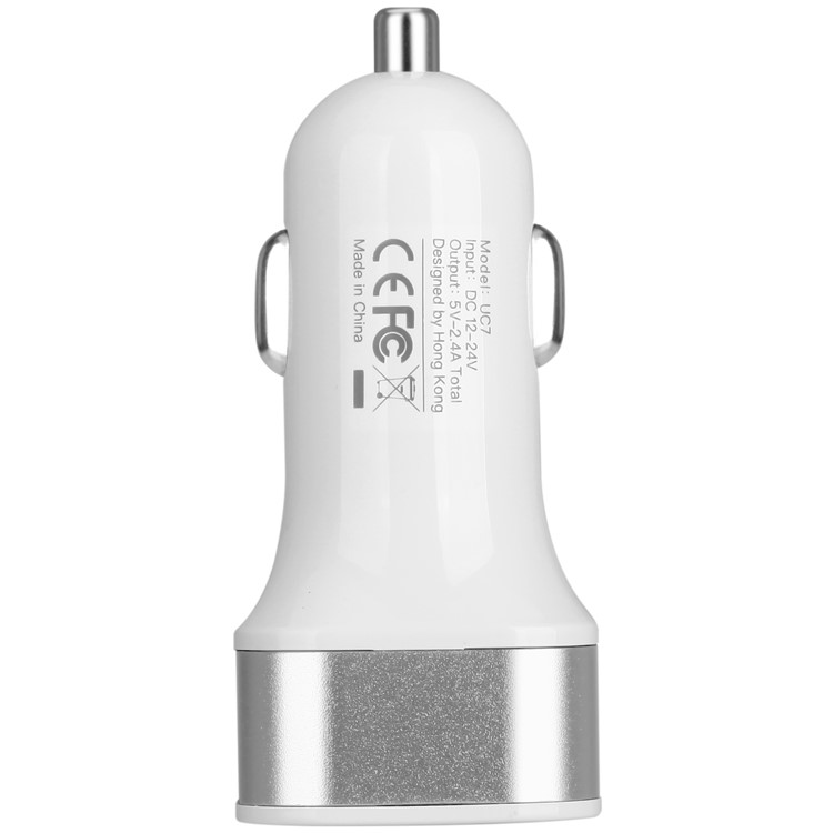 MOMAX 5V 2.4A Dual USB Smart Car Charger for iPhone Samsung HTC Etc. - White-3