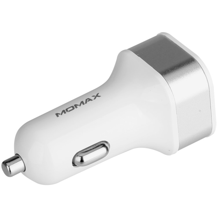 MOMAX 5V 2.4A Dual USB Smart Car Charger for iPhone Samsung HTC Etc. - White-5