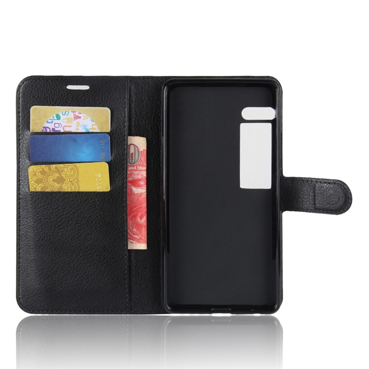 Litchi Texture Wallet Stand Leather Phone Case for Meizu PRO 7 Plus - Black-3