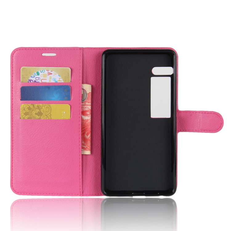 Litchi Grain Wallet Stand Leather Flip Phone Case for Meizu PRO 7 Plus - Rose-3