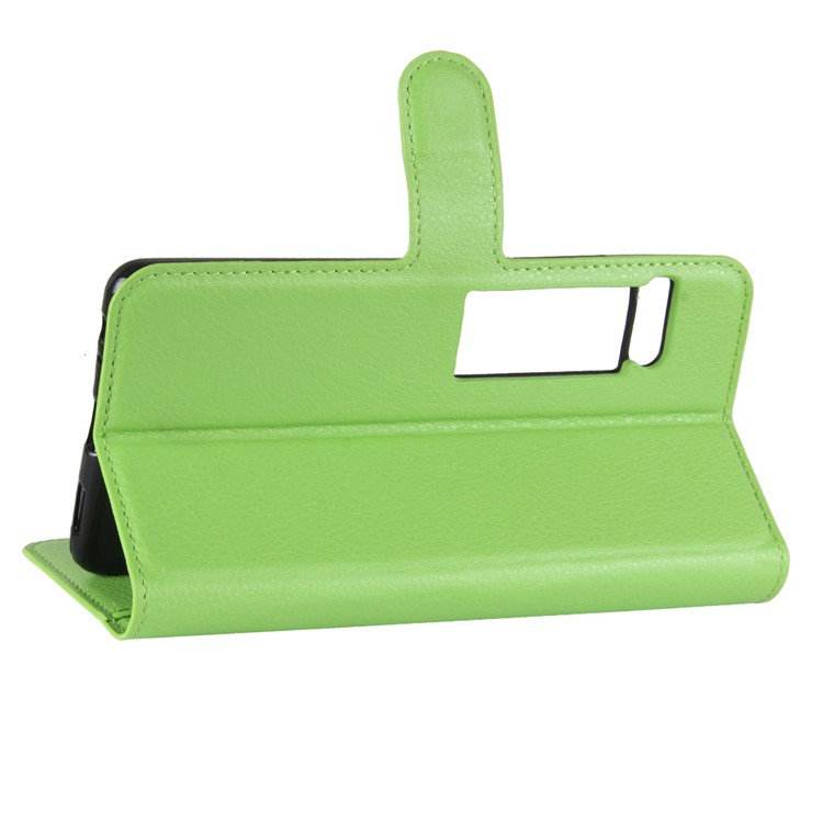 Litchi Texture Wallet Stand Leather Protection Phone Case for Meizu PRO 7 Plus - Green-5