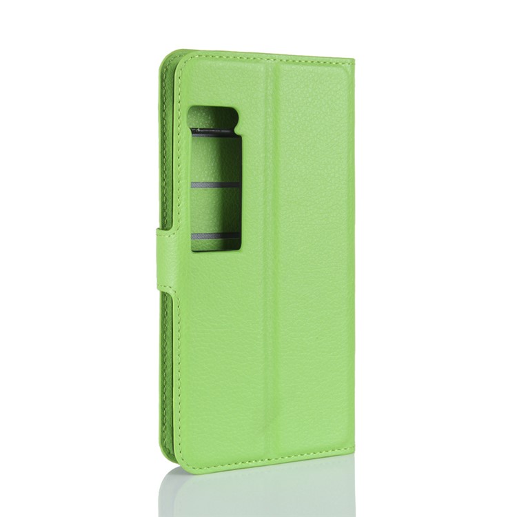 Litchi Texture Wallet Stand Leather Protection Phone Case for Meizu PRO 7 Plus - Green-6