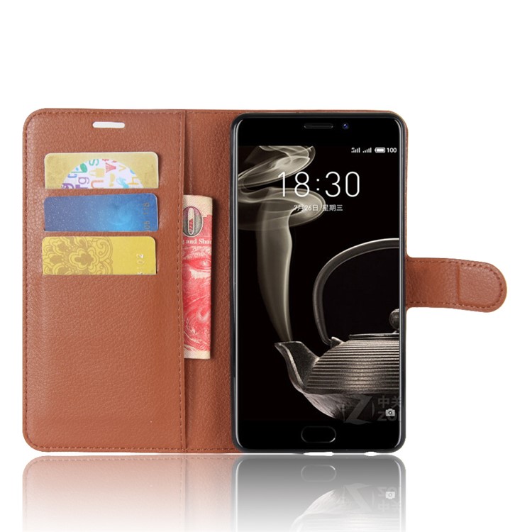 For Meizu PRO 7 Plus Litchi Texture Wallet Stand Leather Flip Cell Phone Case - Brown-4