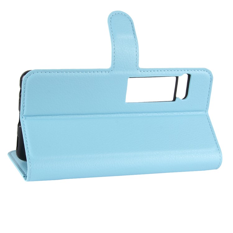 Litchi Grain Flip Leather Wallet Cellphone Case for Meizu PRO 7 - Blue-5