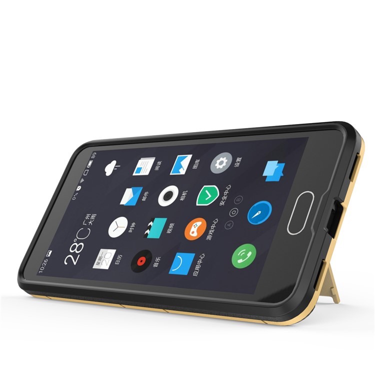 Cool Plastic TPU Kickstand Hybrid Cover for Meizu M5c / A5 - Gold-3