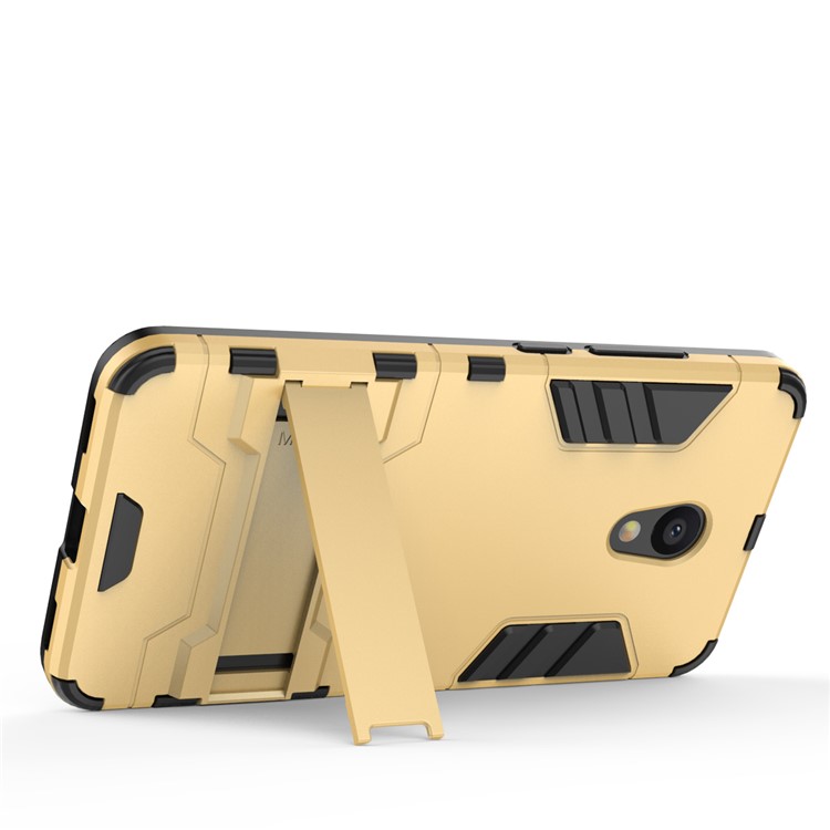 Cool Plastic TPU Kickstand Hybrid Cover for Meizu M5c / A5 - Gold-6
