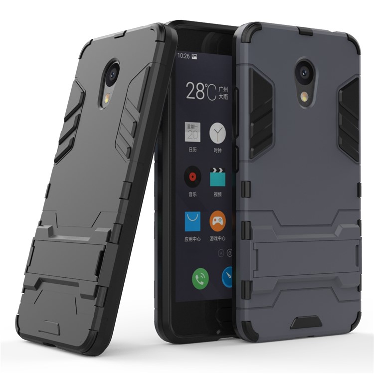 Cool Plastic TPU Kickstand Hybrid Case Accessory for Meizu M5c / A5 - Dark Blue-1