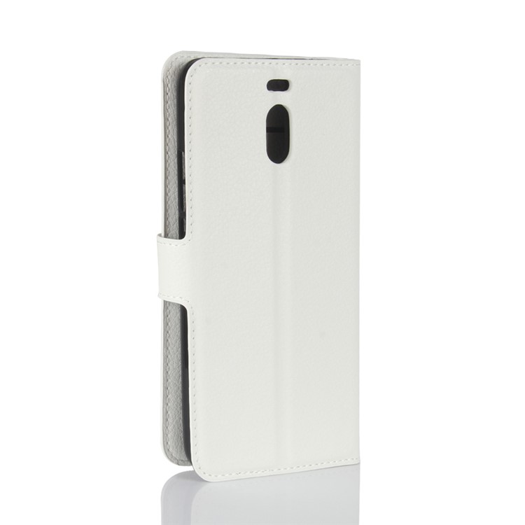 Litchi Skin PU Leather Magnetic Wallet Stand Phone Case for Meizu M6 Note - White-6