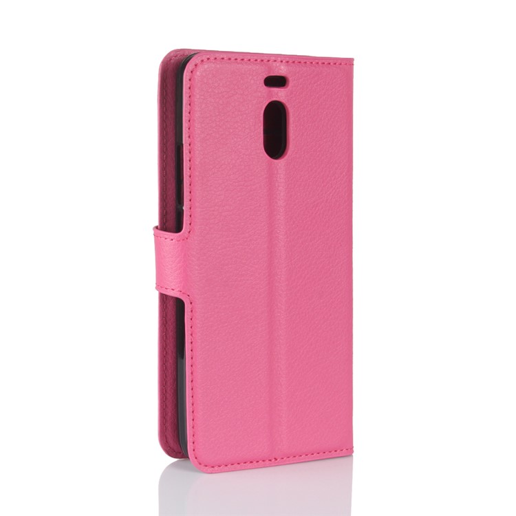 Litchi Skin PU Leather Magnetic Wallet Stand Phone Casing for Meizu M6 Note - Rose-6