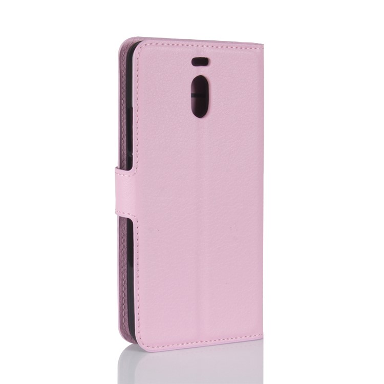 Litchi Skin PU Leather Magnetic Wallet Phone Shell with Stand for Meizu M6 Note - Pink-6
