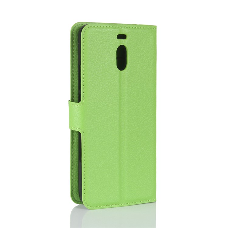 Litchi Skin PU Leather Magnetic Wallet Phone Cover with Stand for Meizu M6 Note - Green-6