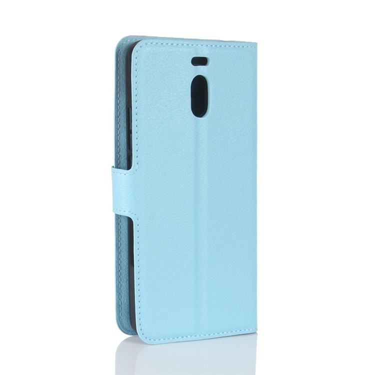 Litchi Skin PU Leather Magnetic Wallet Phone Casing with Stand for Meizu M6 Note - Blue-6