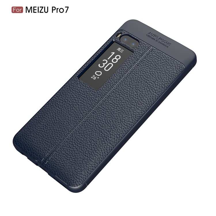 For Meizu PRO 7 Litchi Grain Soft TPU Mobile Phone Cover - Blue-2