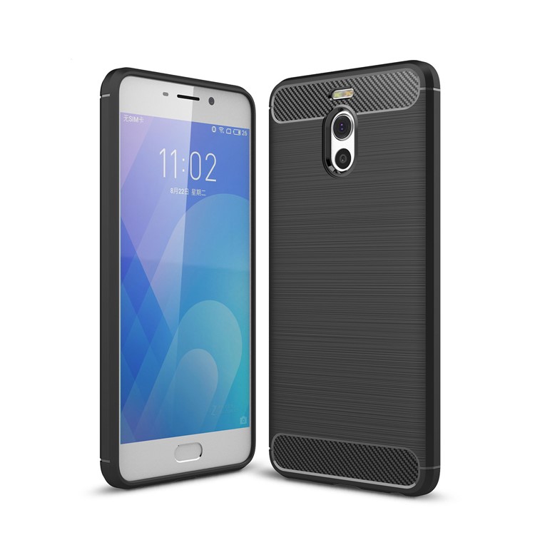 Carbon Fiber Texture Brushed TPU Mobile Phone Case for Meizu M6 Note - Black-1