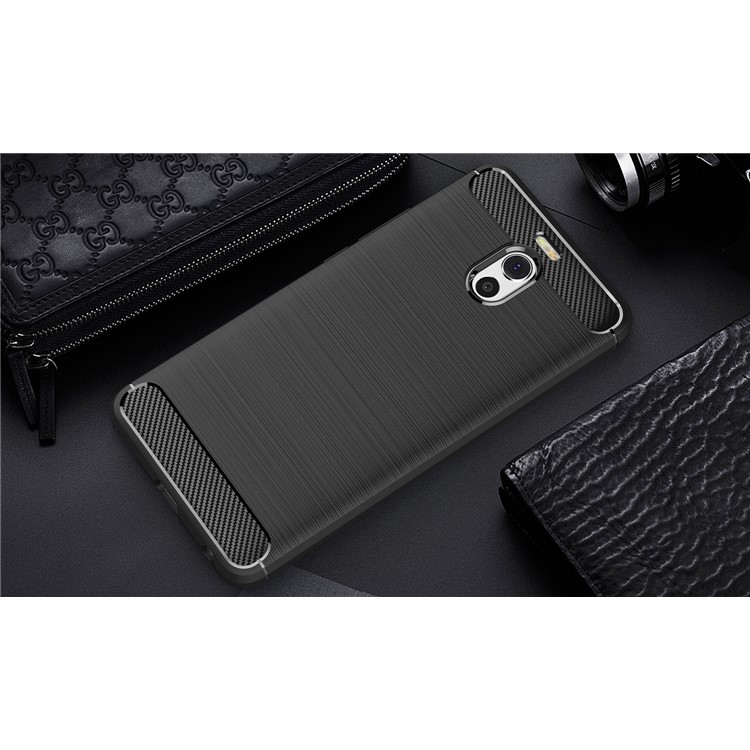 Carbon Fiber Texture Brushed TPU Mobile Phone Case for Meizu M6 Note - Black-10