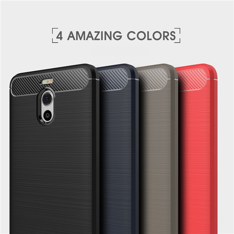 Carbon Fiber Texture Brushed TPU Mobile Phone Case for Meizu M6 Note - Black-11