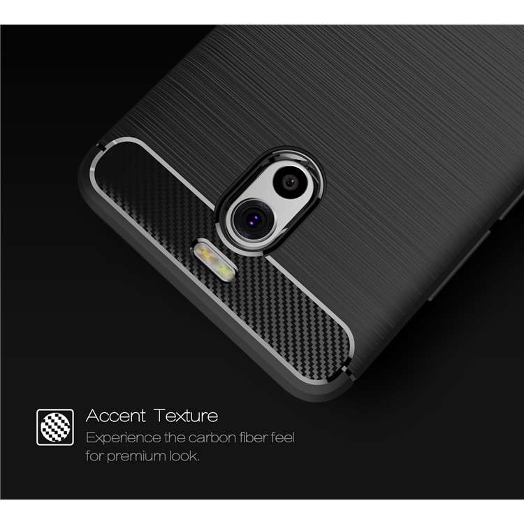 Carbon Fiber Texture Brushed TPU Mobile Phone Case for Meizu M6 Note - Black-4