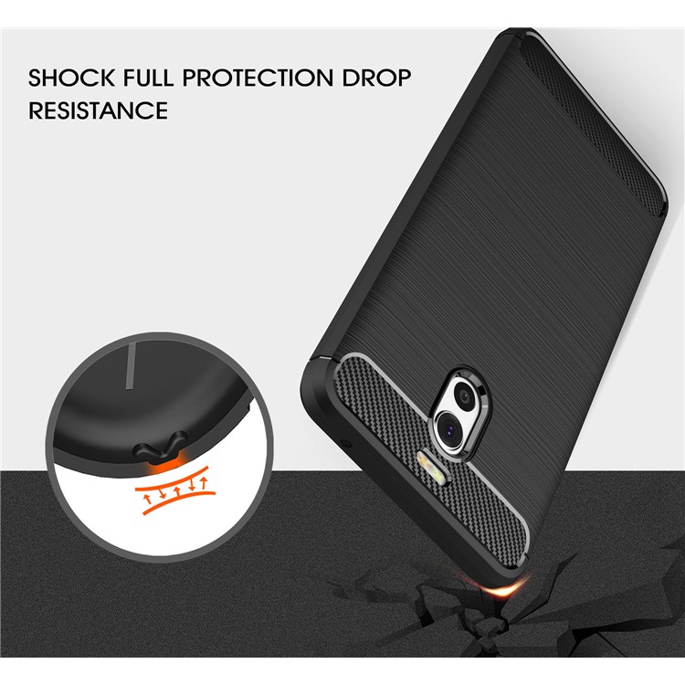 Carbon Fiber Texture Brushed TPU Mobile Phone Case for Meizu M6 Note - Black-6