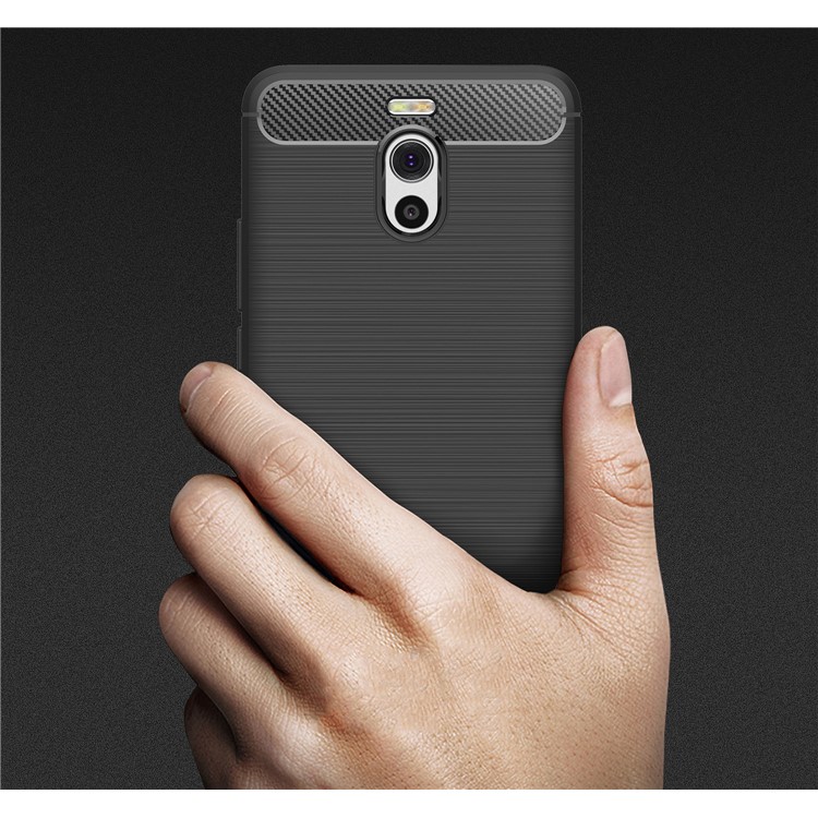 Carbon Fiber Texture Brushed TPU Mobile Phone Case for Meizu M6 Note - Black-8